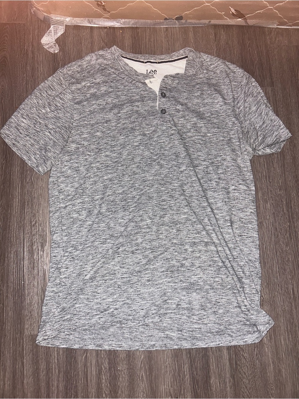 Lee Men’s Grey Heather Short Sleeve Henley